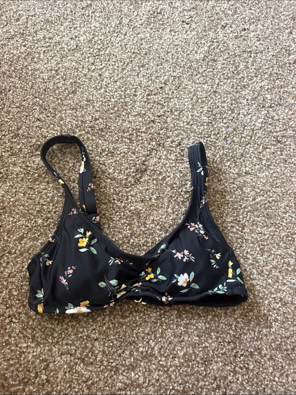 Black Floral Bralette with Adjustable Straps